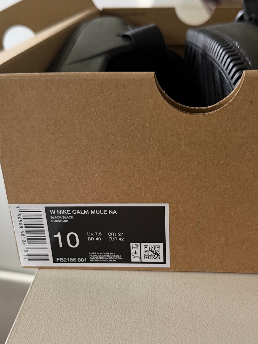 Brand new”NIKE calm mule na”slippers(unisex).Size-W-10,M-9.Color-black/noir🖤 - Picture 10 of 11
